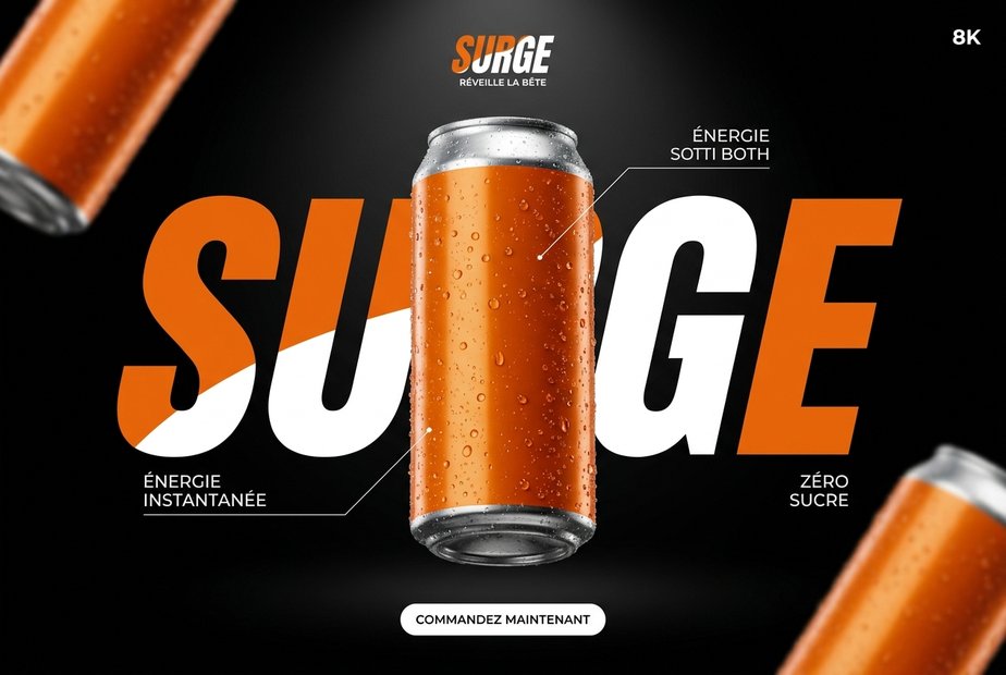 Pub boisson énergisante générée par IA