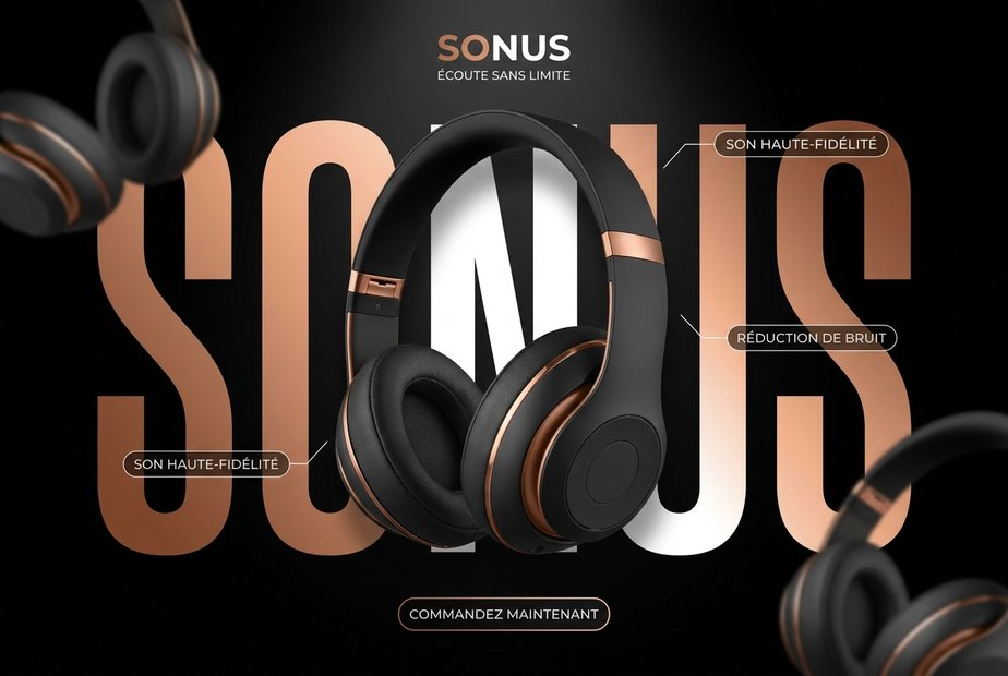 Pub casque audio générée par IA
