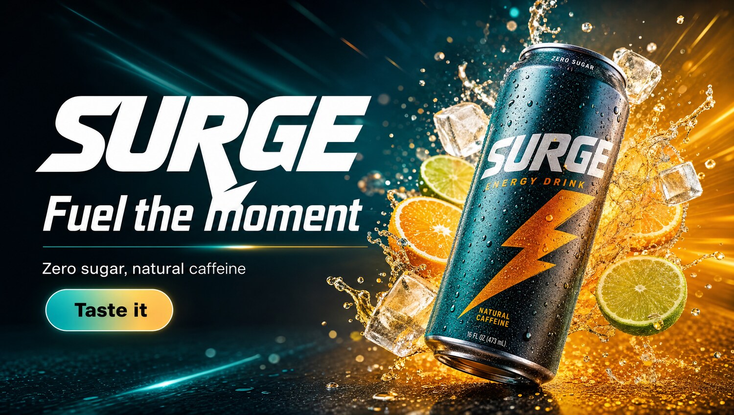 Publicité boisson Surge