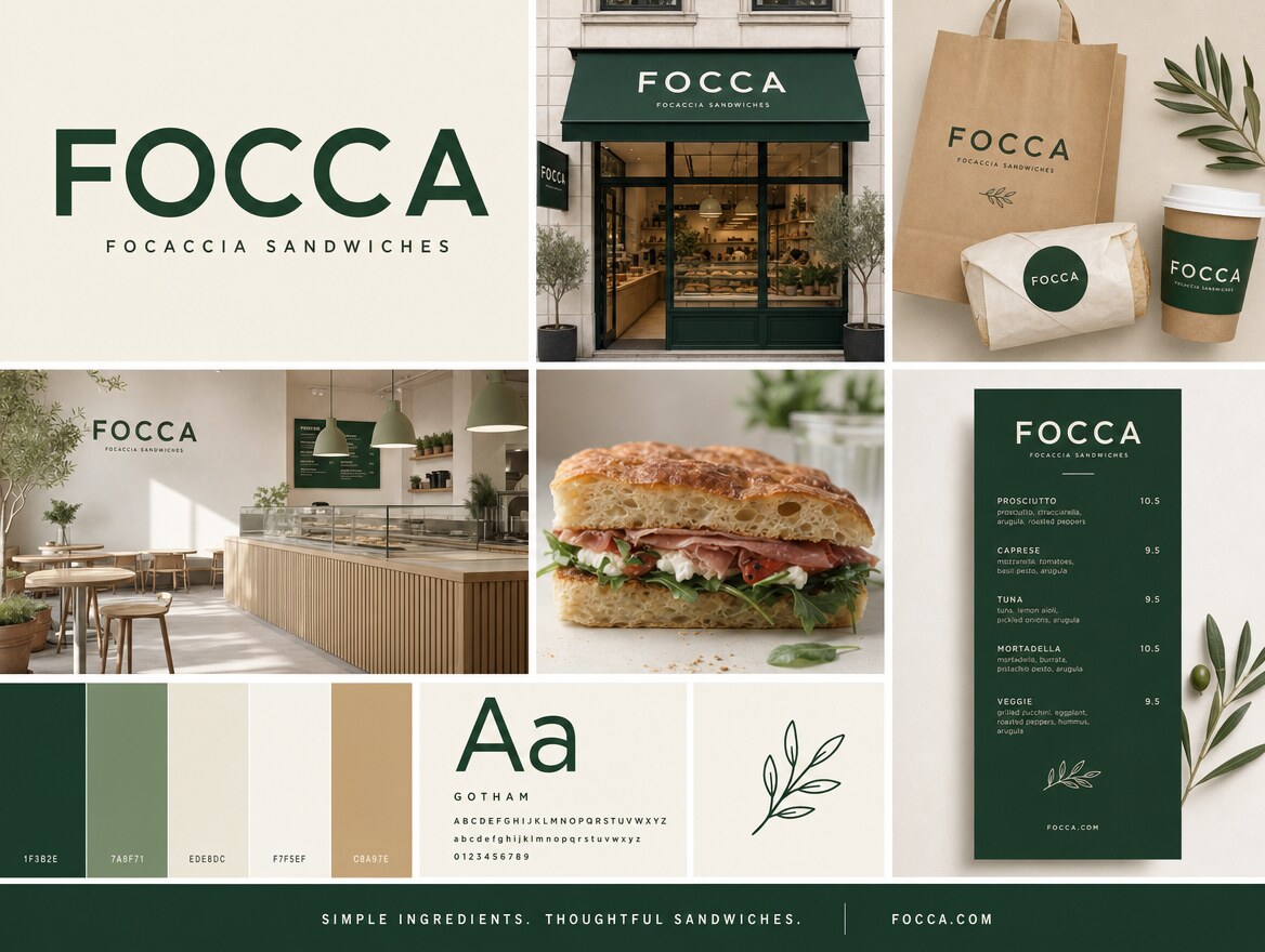 Planche d'identité de marque Focca